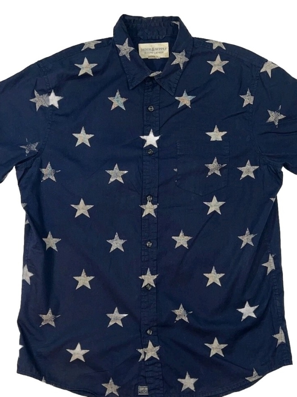 Denim & Supply Ralph Lauren🌟 Navy Star Print Button Down Shirt 🌟
